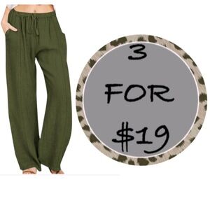 3/$19 Old Navy High-Waisted Linen-Blend Wide-Leg Pants